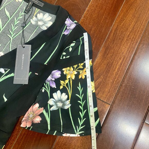 *NWT* BCBGMaxAzria Black Botanical Print Flowy Fit & Flare Dress - Size XXS - Picture 14 of 16